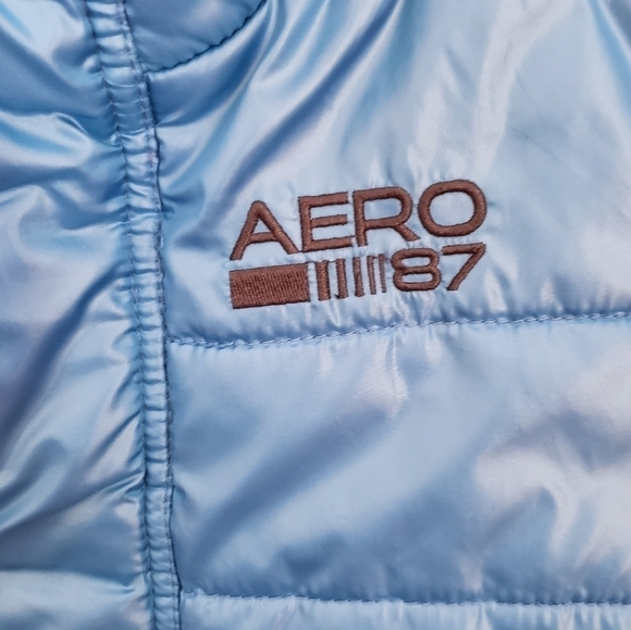 Aeropstale Blue Puffer Vest size Small Full Zip logo - Picture 5 of 8